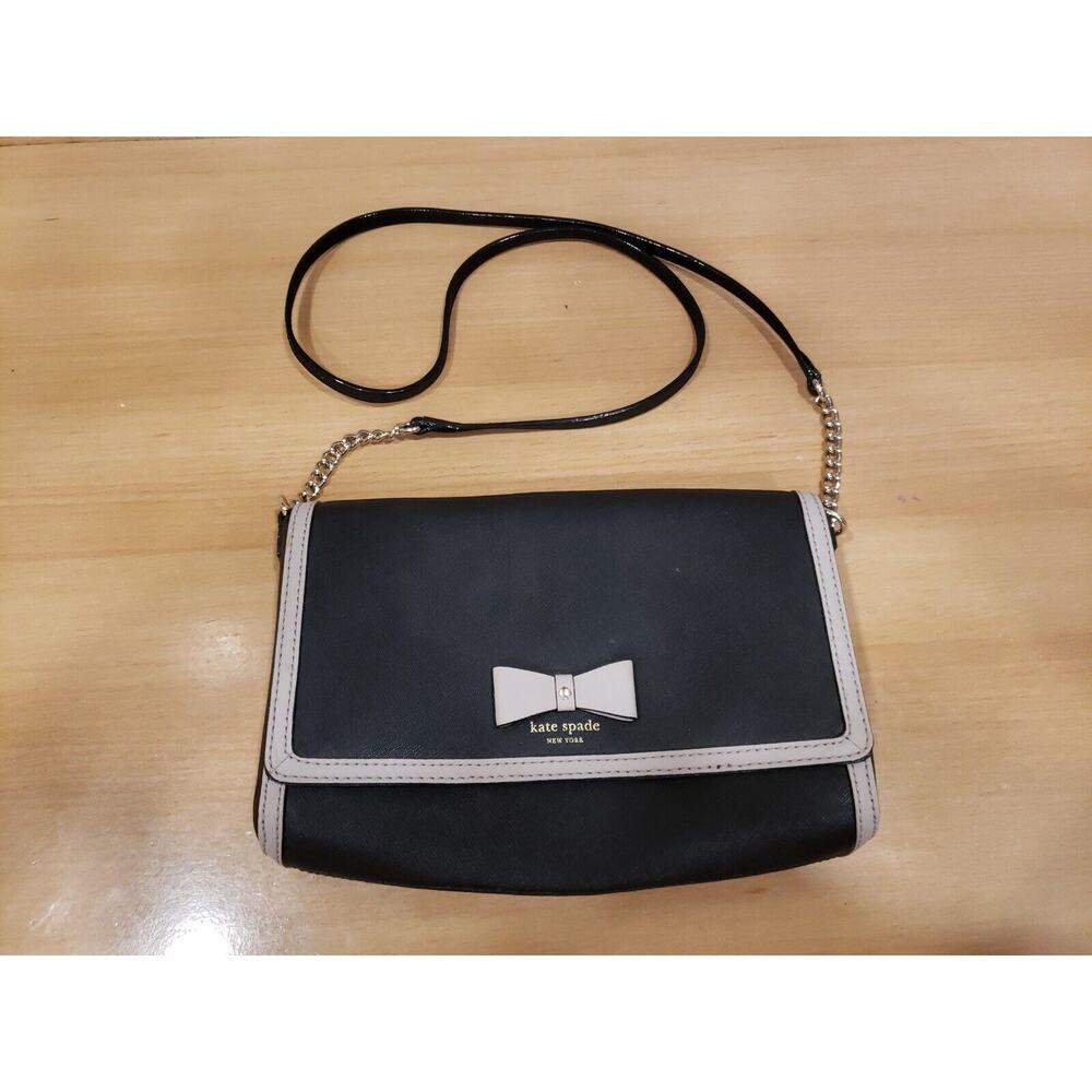 Kate Spade NY Hazel Court Alek Crossbody Black Mousse Frosting Womens Bag